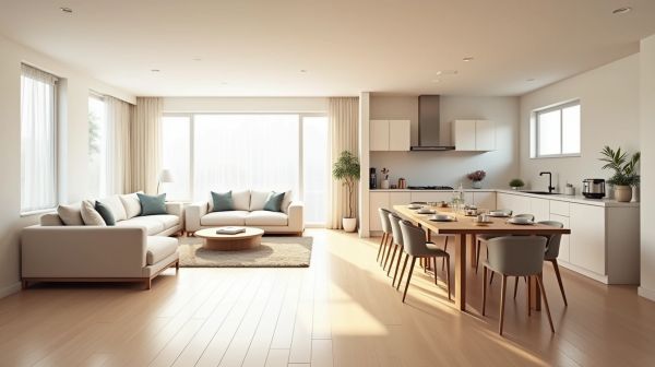 Optimiser l'aménagement d'un salon cuisine de 60m2